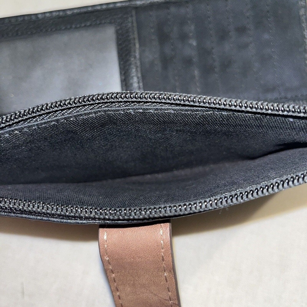 Fossil Leather Wallet Black Brown Clutch Pouch Card Organizer Pebble Bifold - Picture 5 of 11